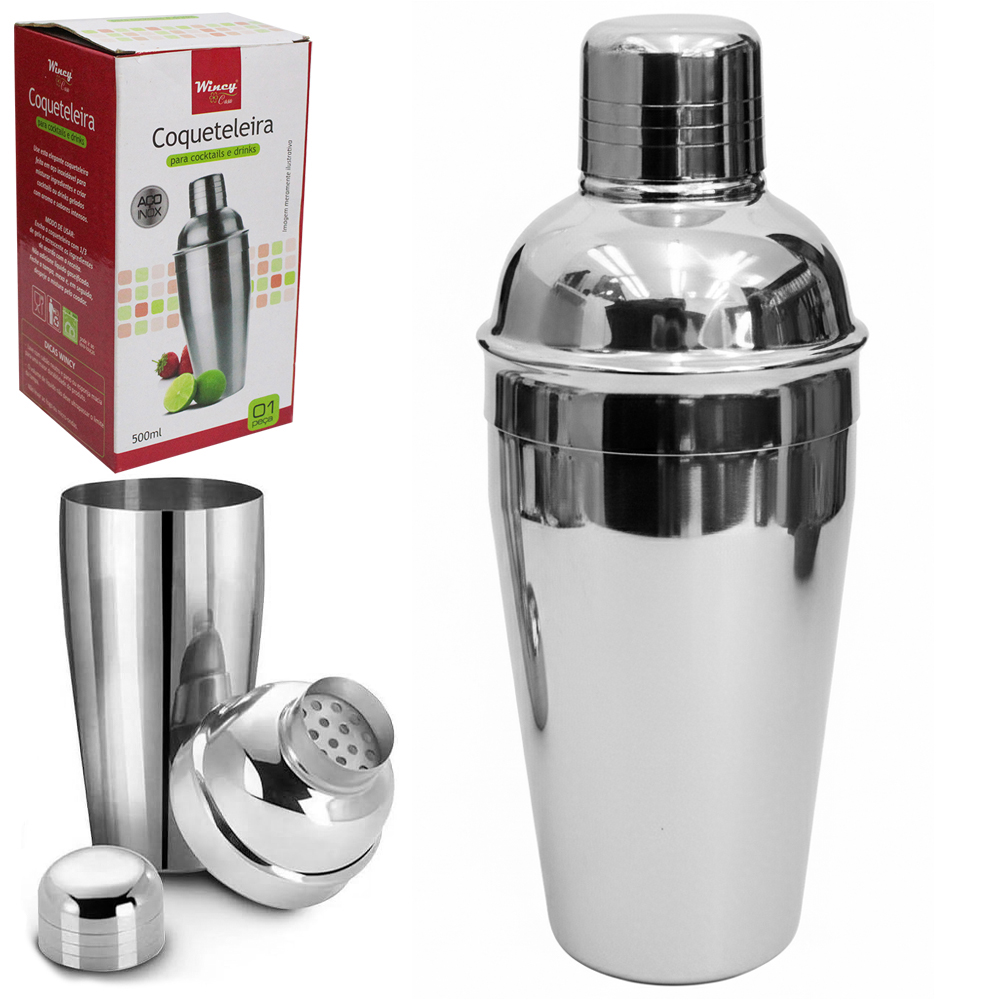 COQUETELEIRA SHAKEIRA DE INOX 500ML