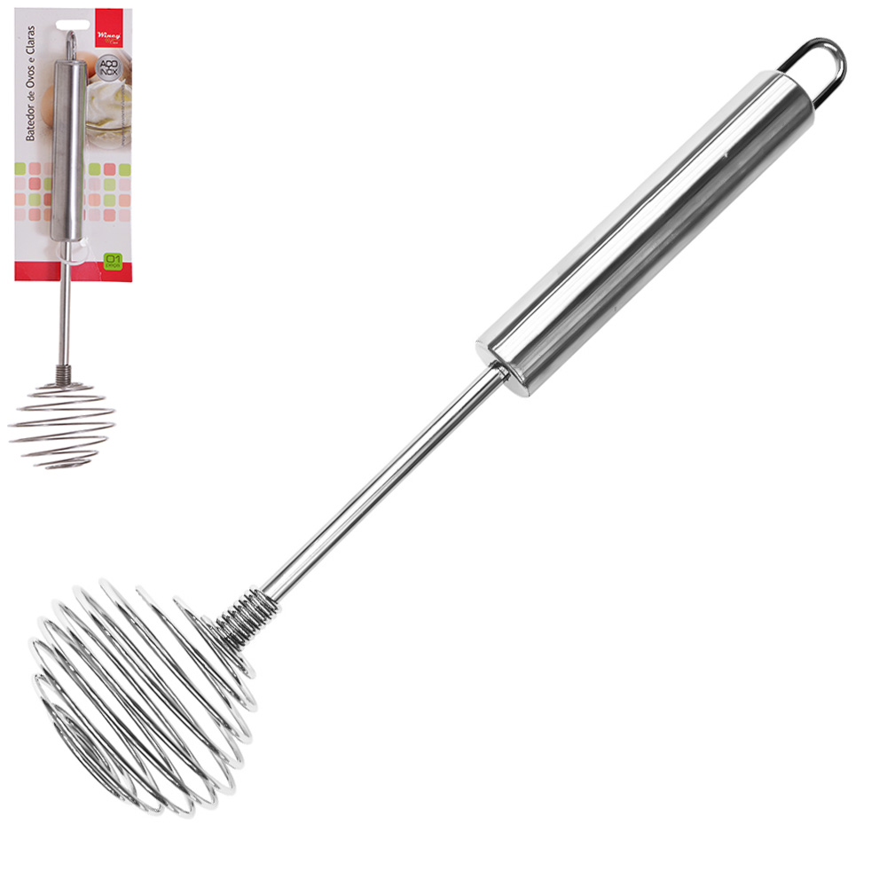 BATEDOR DE CLARA FOUET MANUAL DE INOX MOLA 25X6CM DE Ø
