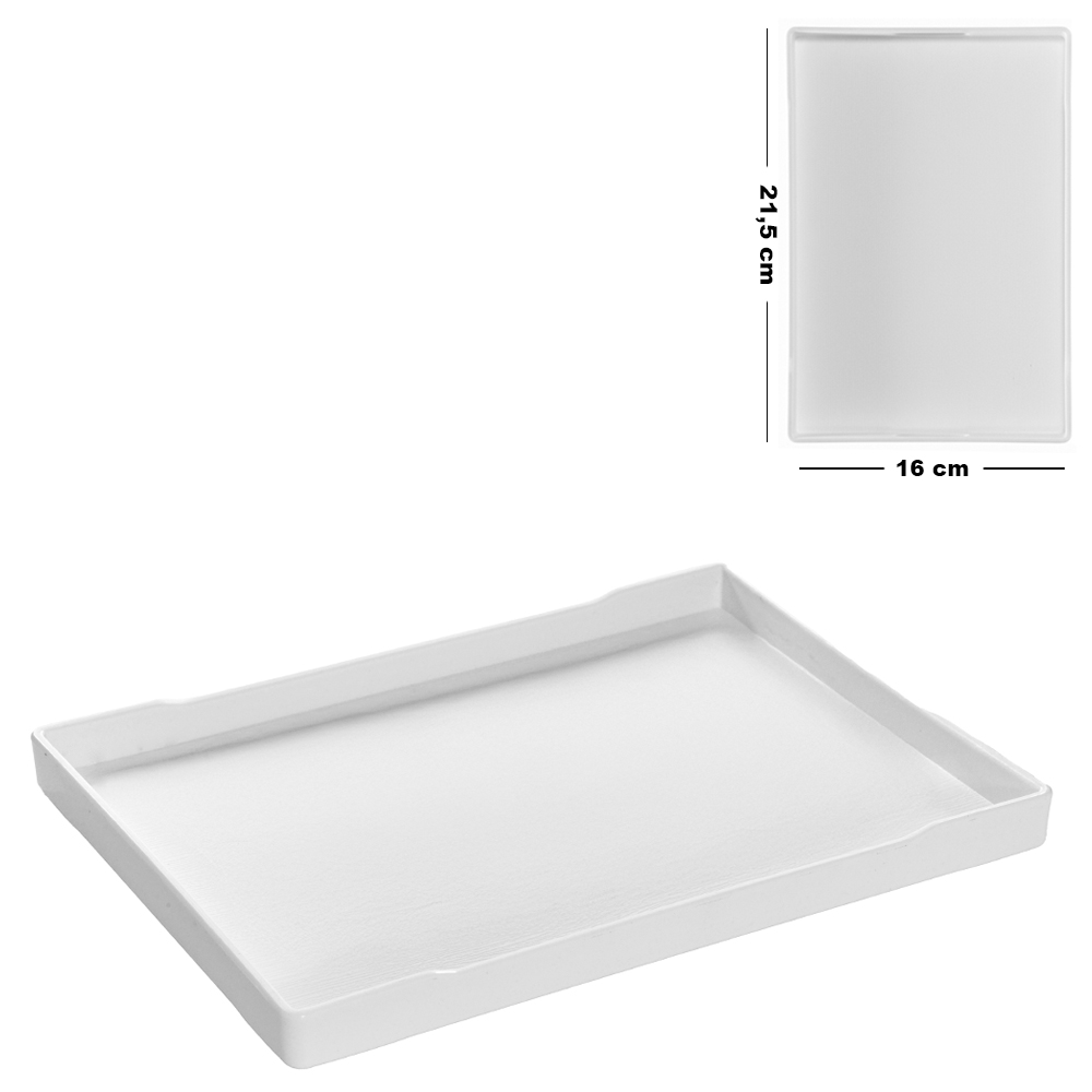 BANDEJA DE PLASTICO RETANGULAR SERENITY 21,5X16X2CM