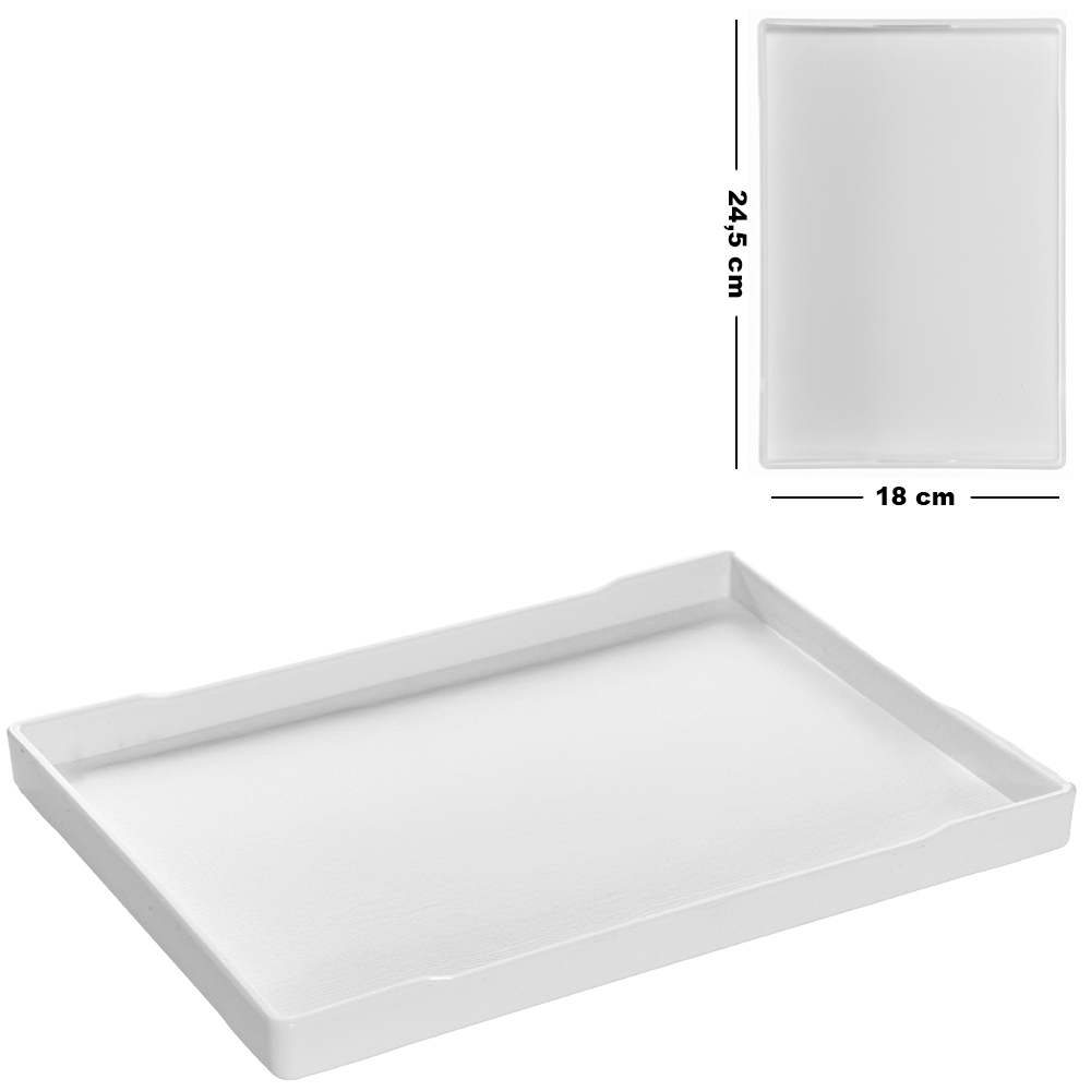 BANDEJA DE PLASTICO RETANGULAR SERENITY 24,5X18X2CM