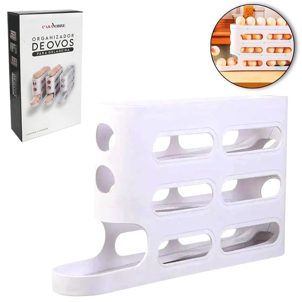 ORGANIZADOR ( PORTA ) PARA 30 OVOS DE PLASTICO QUADRUPLO CASA NOBRE 35,5X19,5X7CM