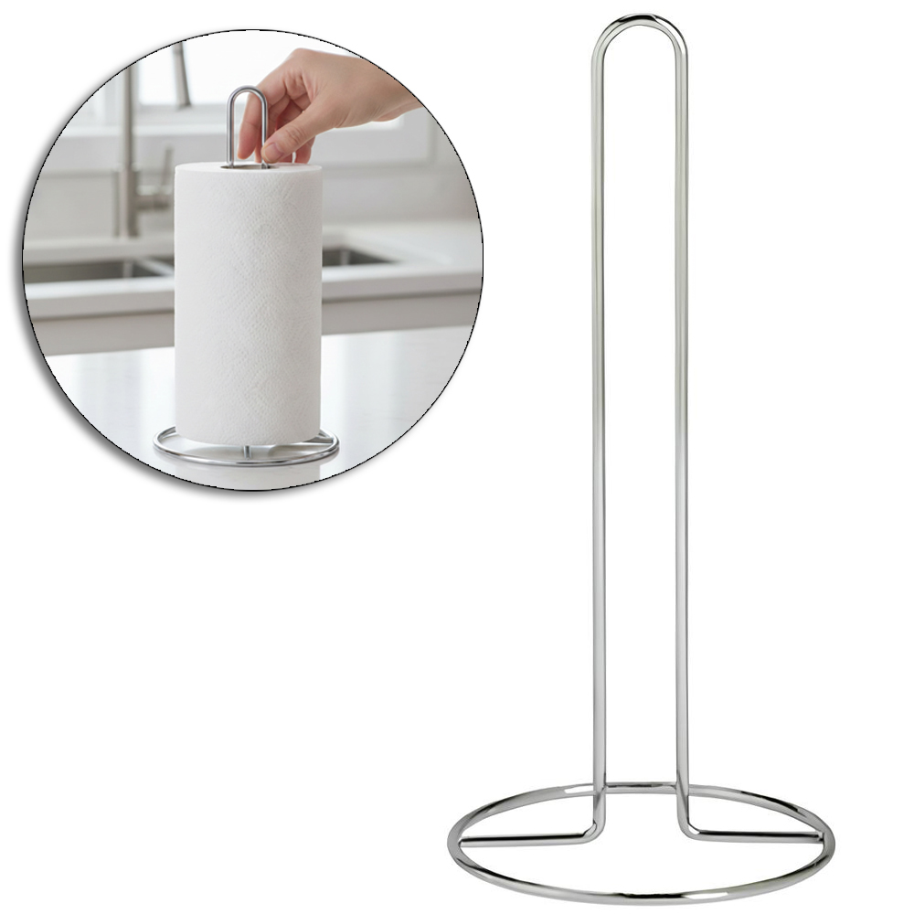 PORTA PAPEL TOALHA DE MESA ARAMADO CROMADO 26X13CM DE Ø