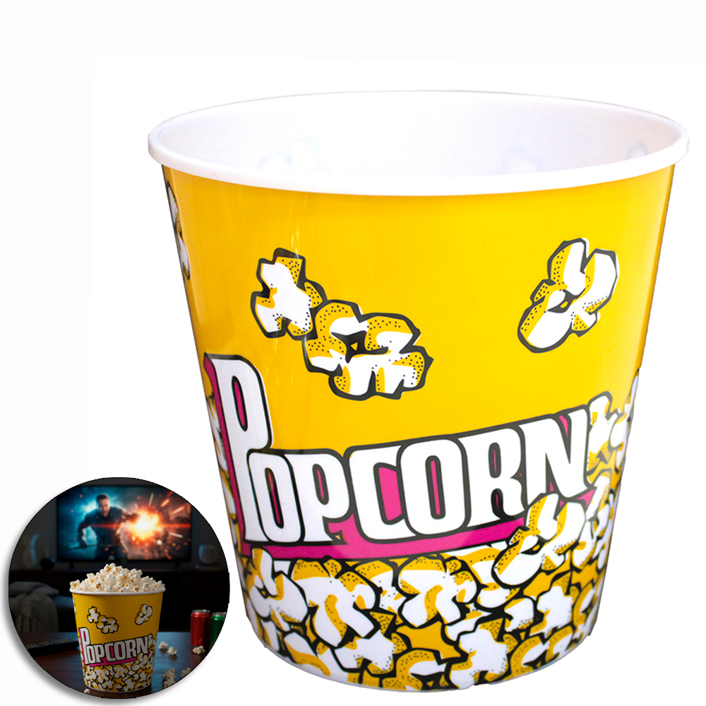 POTE BALDE DE PIPOCA DE PLASTICO POPCORN 17X16CM DE Ø