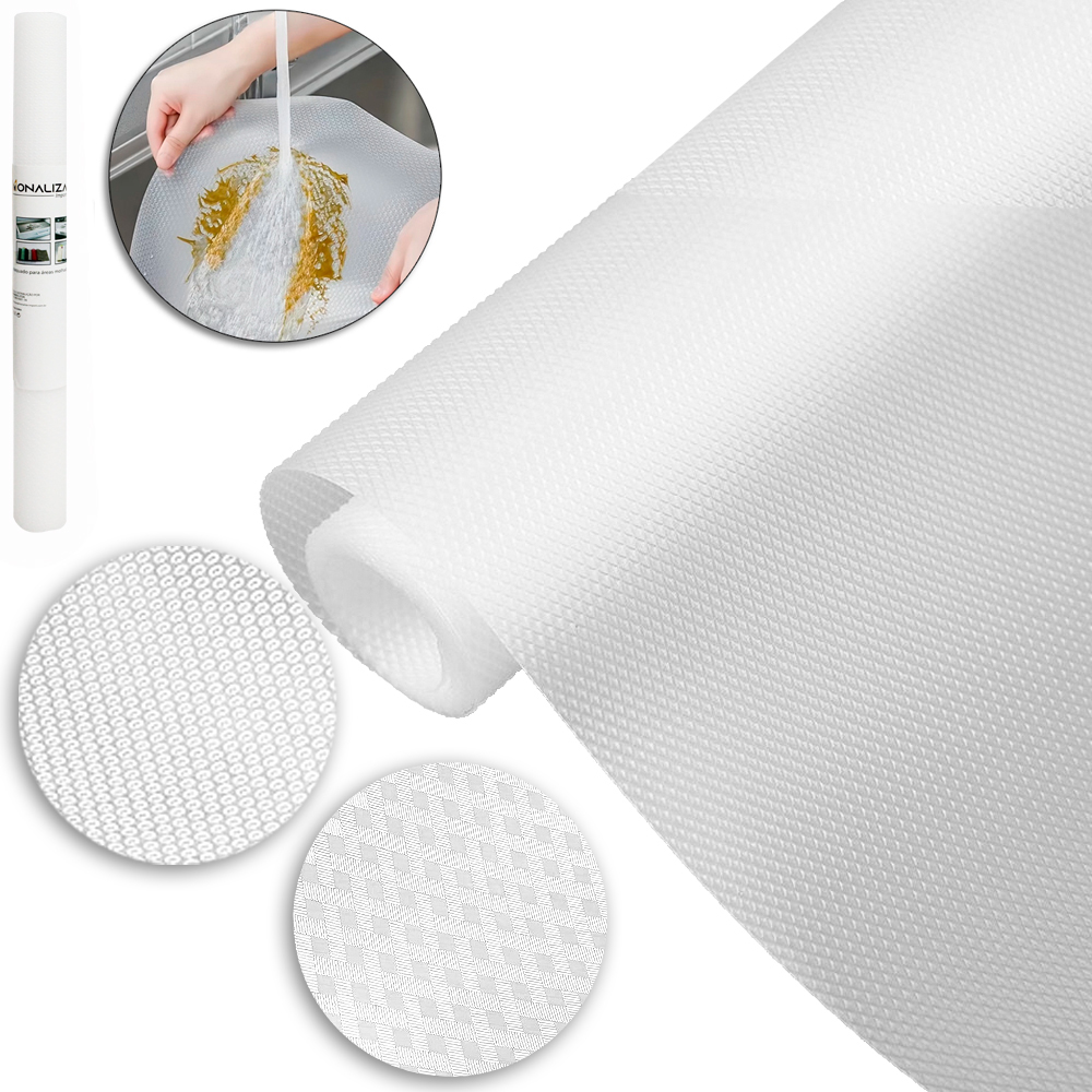 FORRO / ESTEIRA / TAPETE MULTIUSO ANTIDERRAPANTE PARA ARMARIO E GAVETA 45X100CM