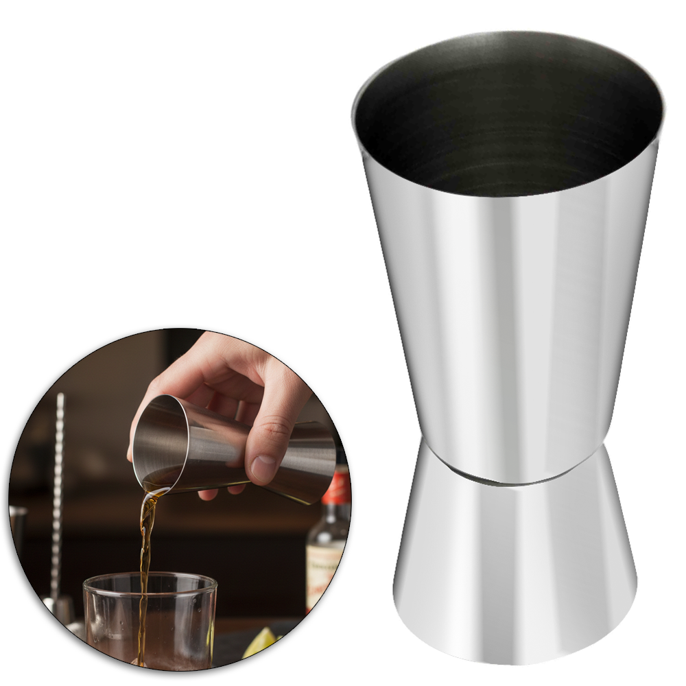 DOSADOR DE BEBIDA / COPO DE DOSE / SHOT DUPLO DE INOX 50/25ML