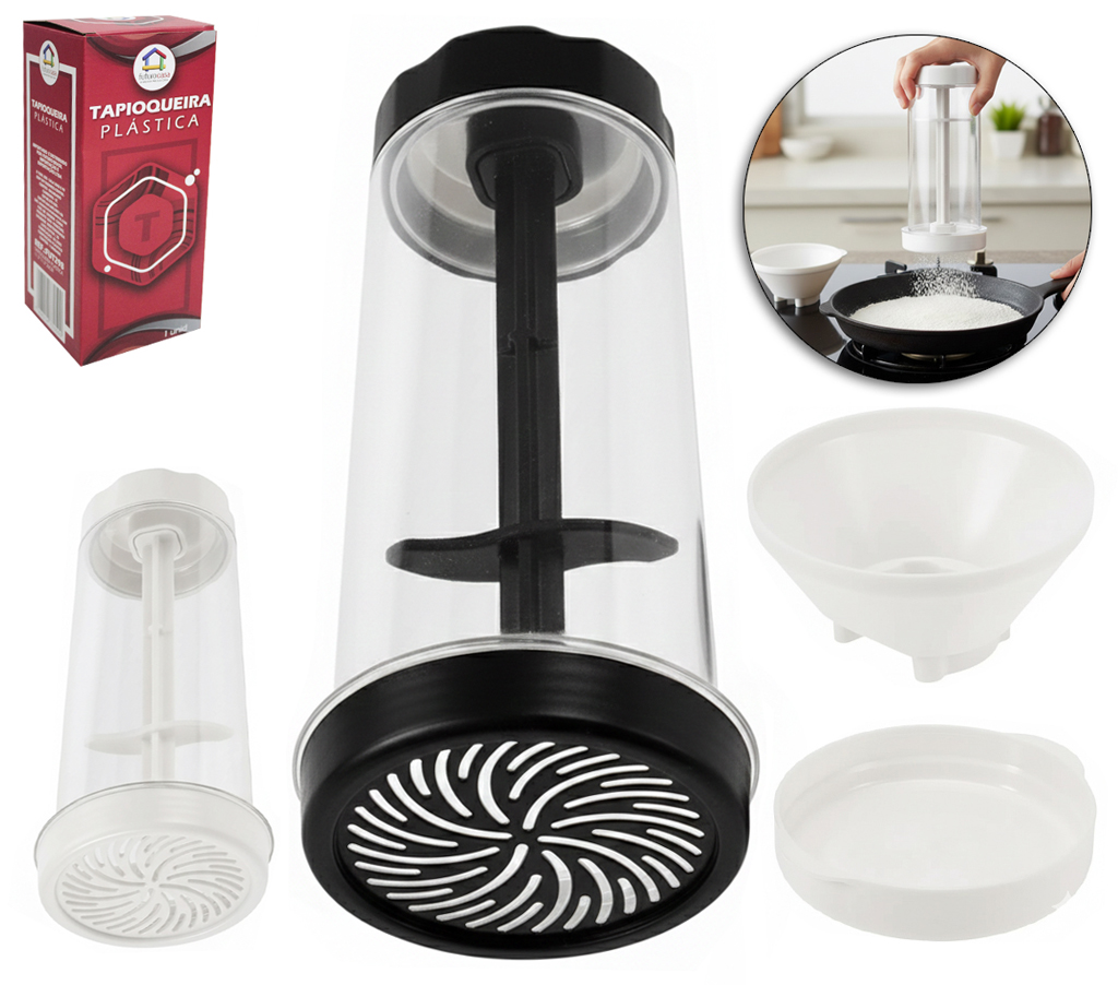 TAPIOQUEIRA POLVILHADOR DE PLASTICO COM FUNIL 23X11CM / 5,5X11CM DE Ø 