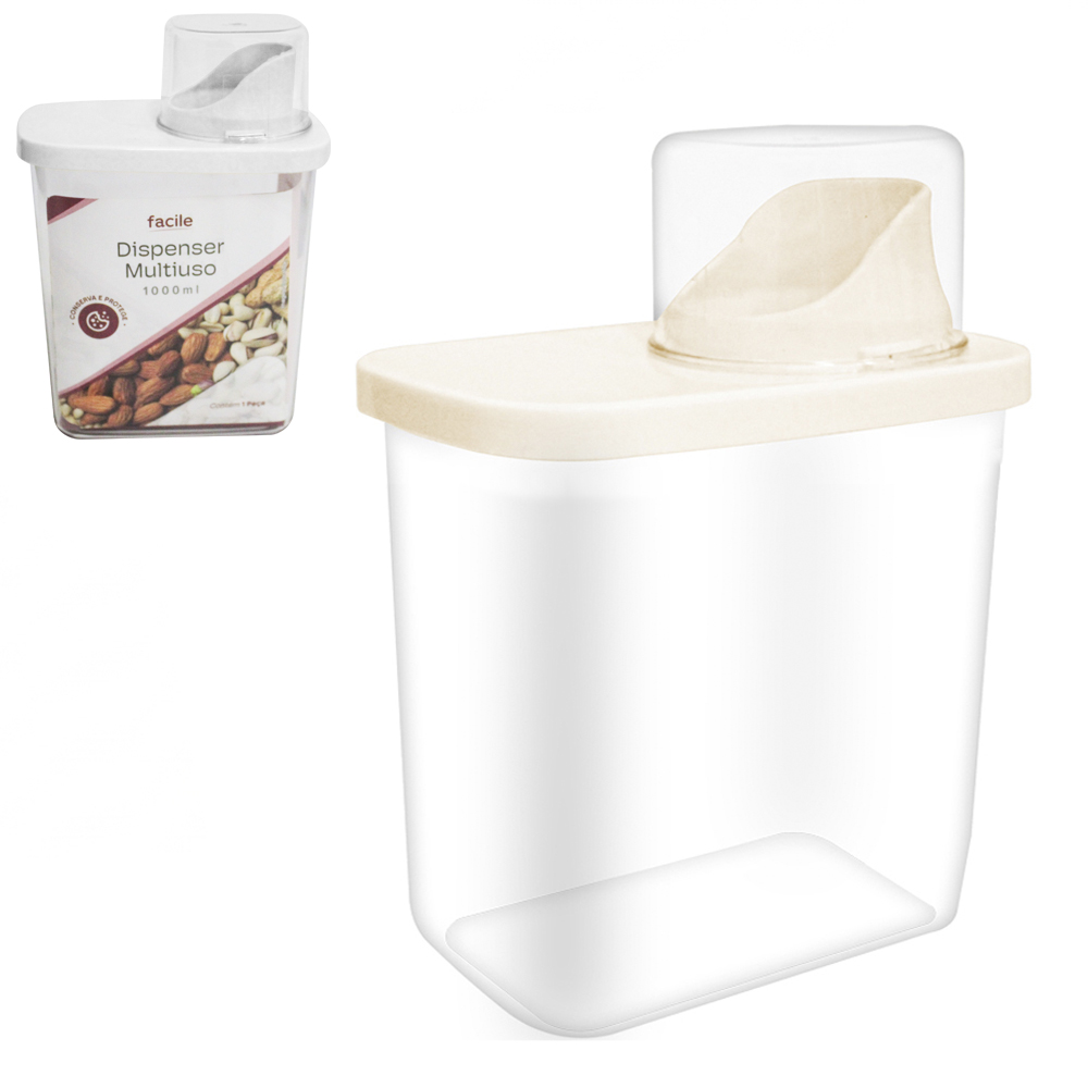 DISPENSER MULTIUSO DE PLASTICO PET FLEXIVEL COM COPO TAMPA GRADUADO FACILE 1000 / 100ML