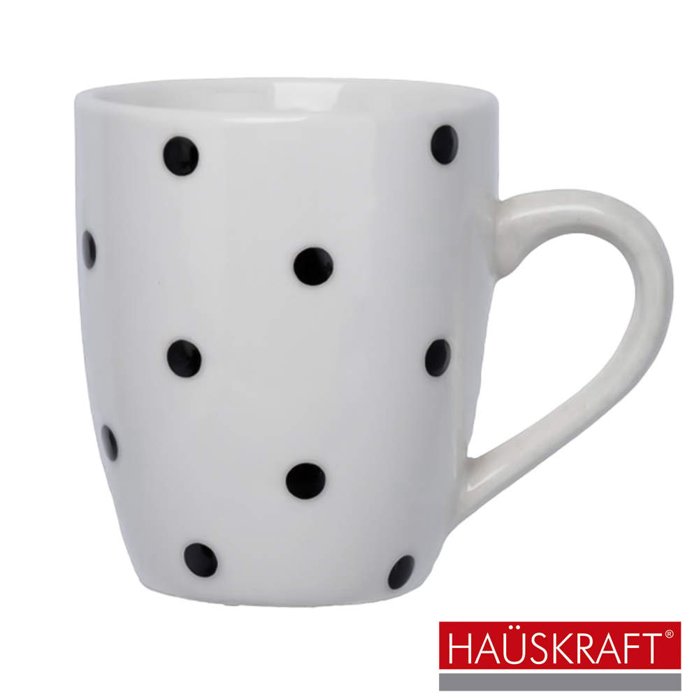 CANECA XICARA DE PORCELANA POA PRETO HAUSKRAFT 280ML
