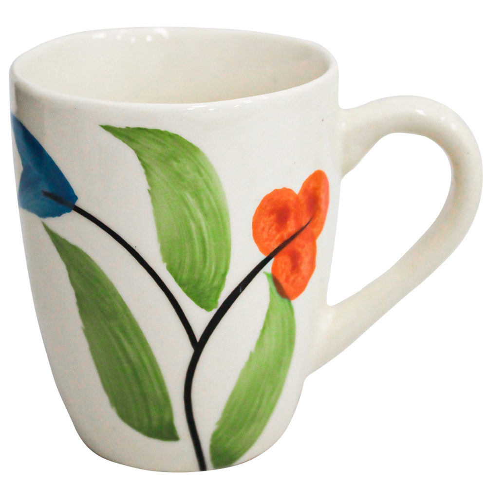 CANECA DE PORCELANA FLORA ESTAMPADA 300ML