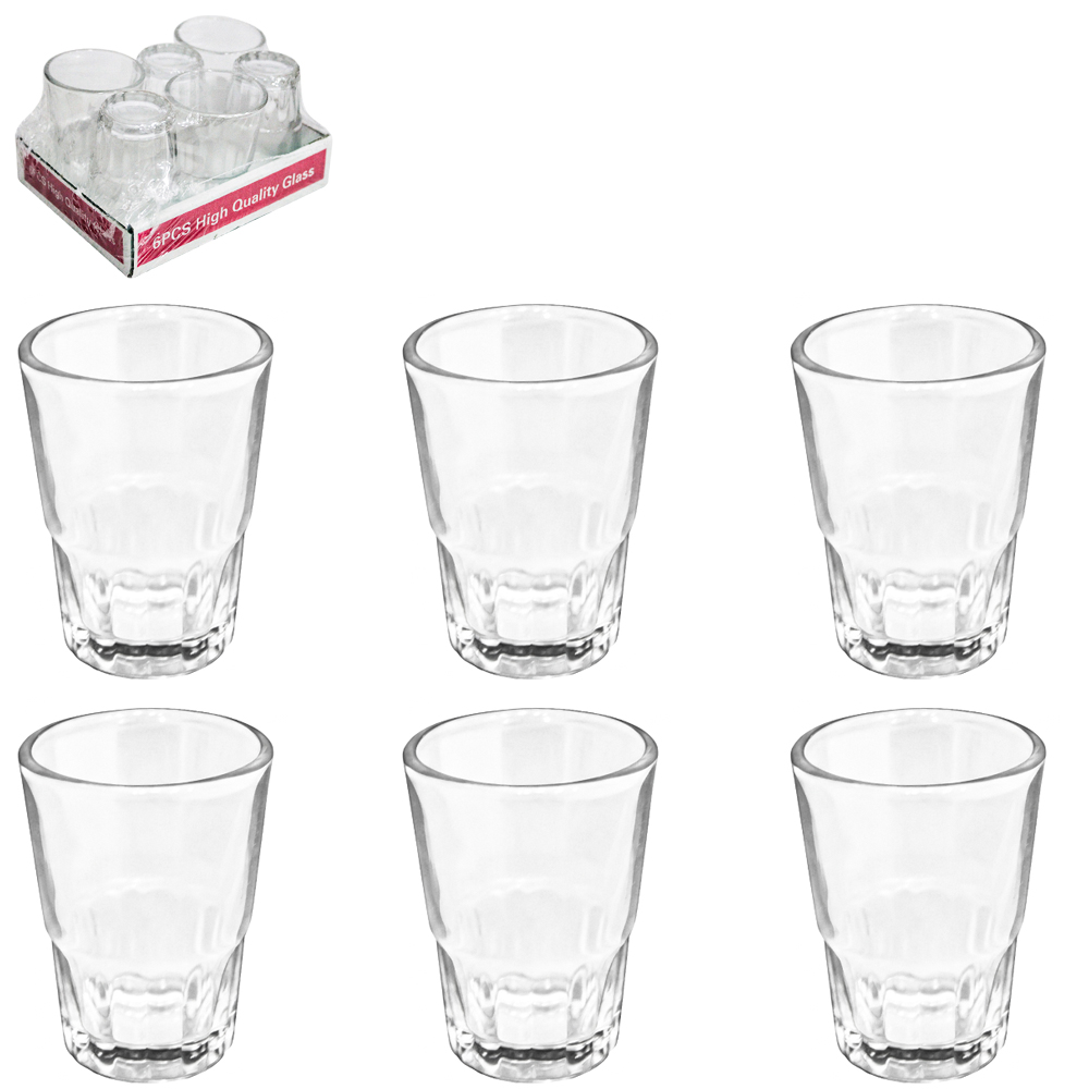 JOGO DE COPO DE VIDRO DOSE / SHOT COM 6 PECAS 50ML