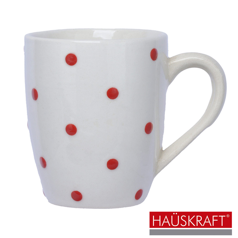 CANECA XICARA DE PORCELANA POA VERMELHA HAUSKRAFT 280ML