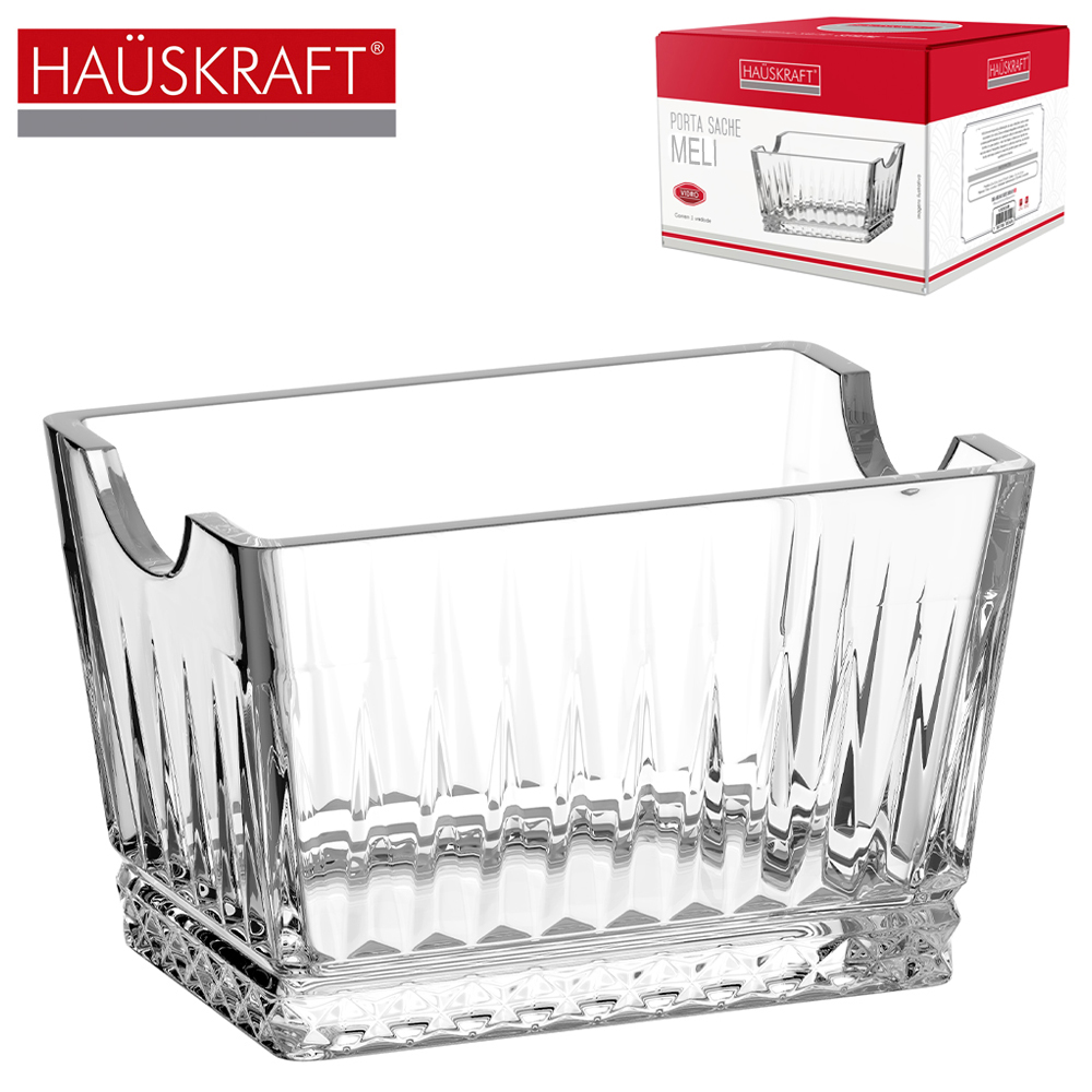 PORTA SACHE DE VIDRO RETANGULAR MELI HAUSKRAFT 9X6X5CM