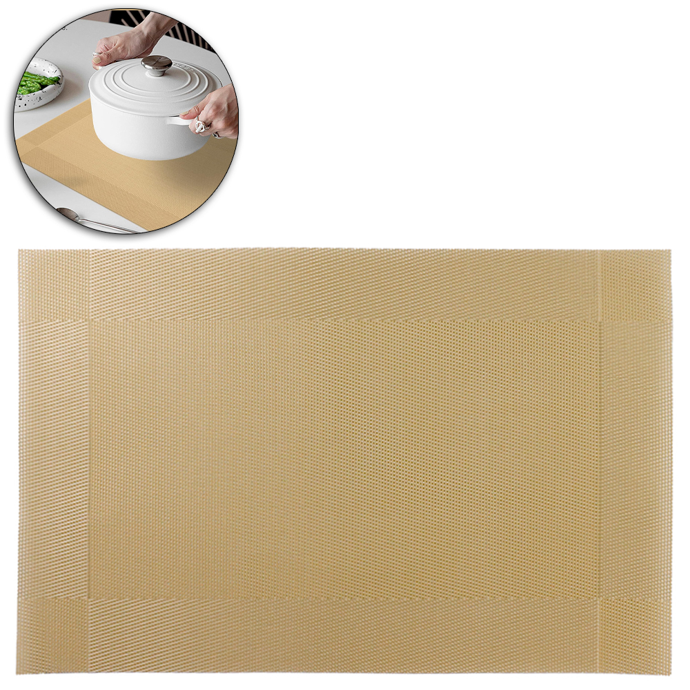 TOALHA LUGAR AMERICANO DE PVC RETANGULAR GANA BEGE HAUSKRAFT 45X30CM