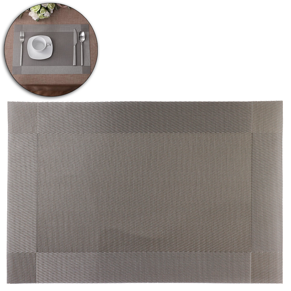 TOALHA LUGAR AMERICANO DE PVC RETANGULAR GANA CINZA HAUSKRAFT 45X30CM