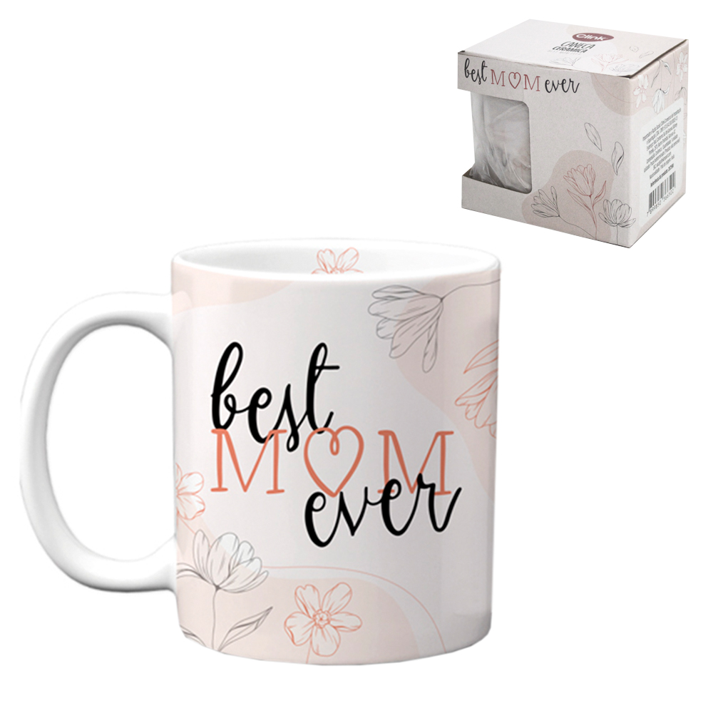 CANECA DE PORCELANA MAE BEST MOM EVER 330ML 