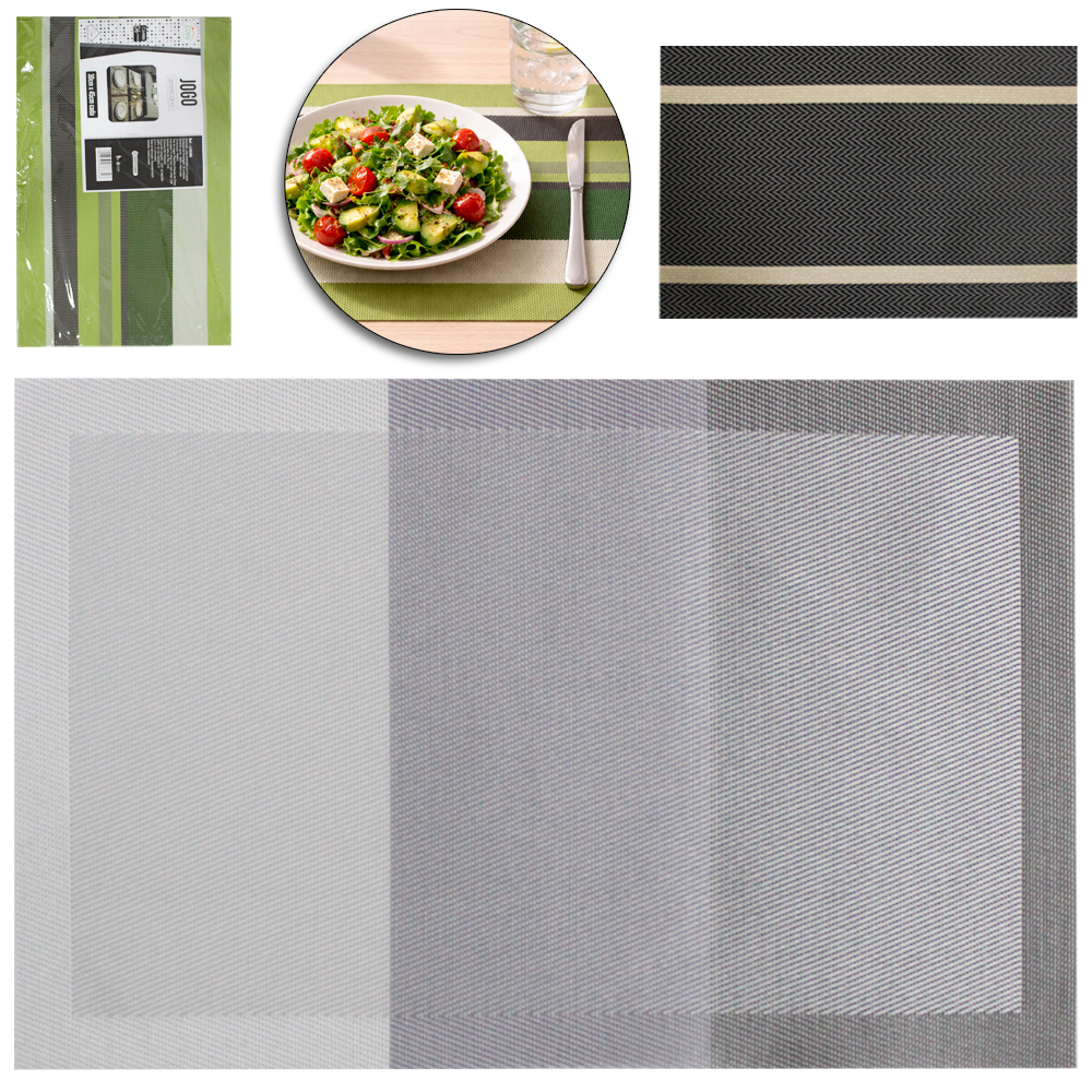 JOGO DE TOALHA AMERICANO DE PVC RETANGULAR COM 6 PECAS 45X30CM