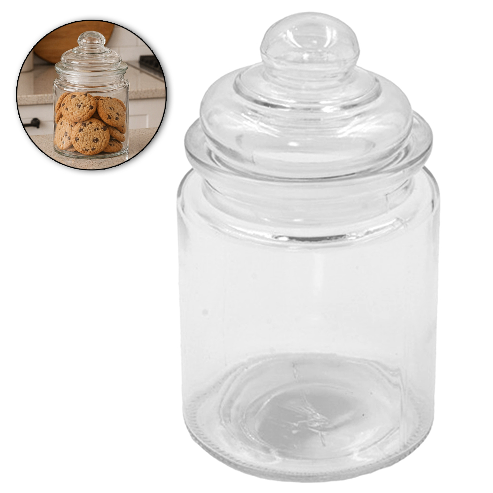 POTE DE VIDRO REDONDO COM TAMPA HERMETICA DE VIDRO NEX HOME 280ML 