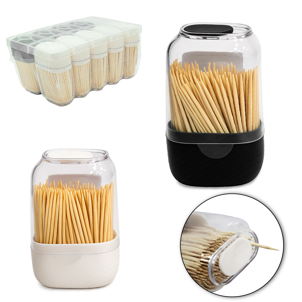 PALITEIRO DE PLASTICO COM 200 PALITOS DE MADEIRA NEX COOK 8,5X5,5X3,5CM DP PLAY