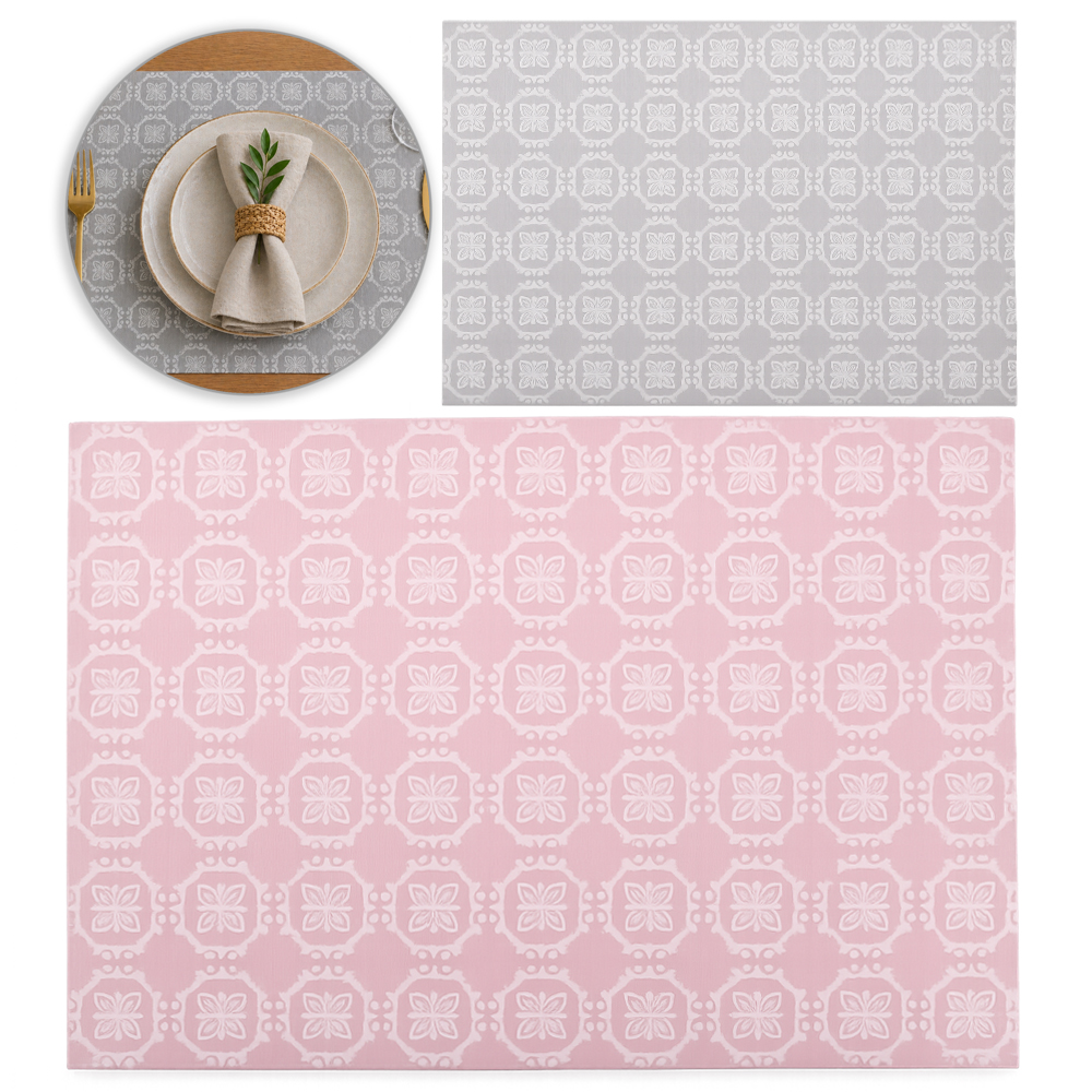 TOALHA LUGAR AMERICANO DE PVC RETANGULAR FLEURS DREAM 45X30CM 