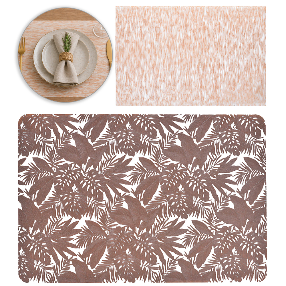 TOALHA LUGAR AMERICANO DE PVC RETANGULAR FOLHAGEM 45X30CM 