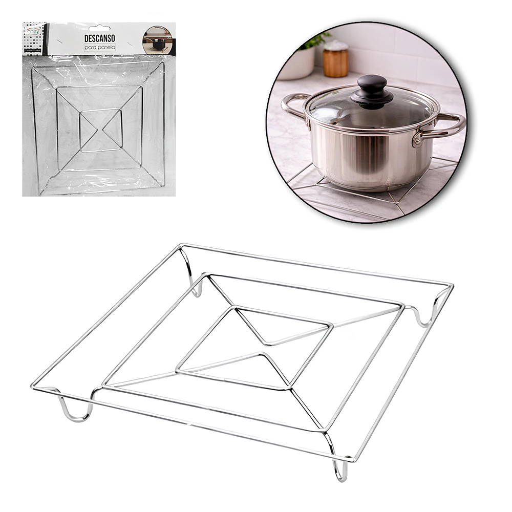 DESCANSO DE PANELA ARAMADO QUADRADO 18CM 
