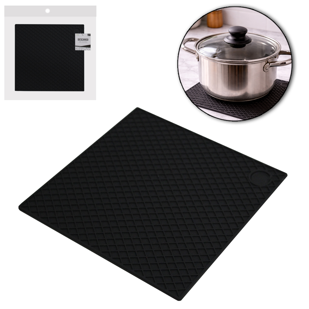 DESCANSO DE PANELA DE SILICONE QUADRADO 18CM
