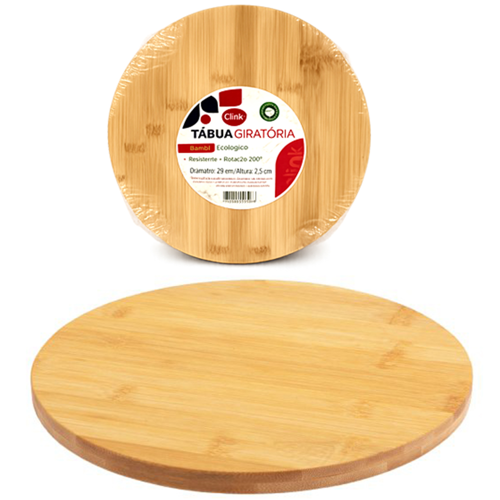 TABUA PRATO BAILARINA DE BAMBU GIRATORIO MULTIUSO 28CM DE Ø