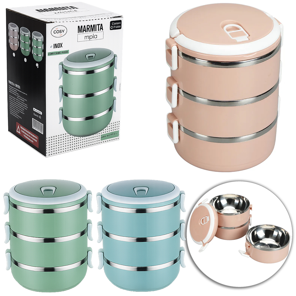 MARMITA DE PLASTICO / INOX REDONDO TRIPLA 19X14,5CM DE Ø