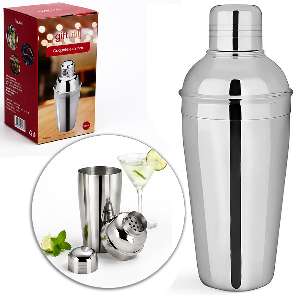 COQUETELEIRA SHAKEIRA DE INOX 500ML