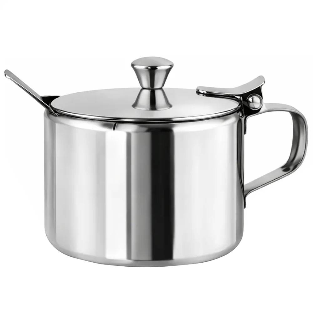ACUCAREIRO COM TAMPA + COLHER DE INOX 250ML 5,8X8CM DE Ø