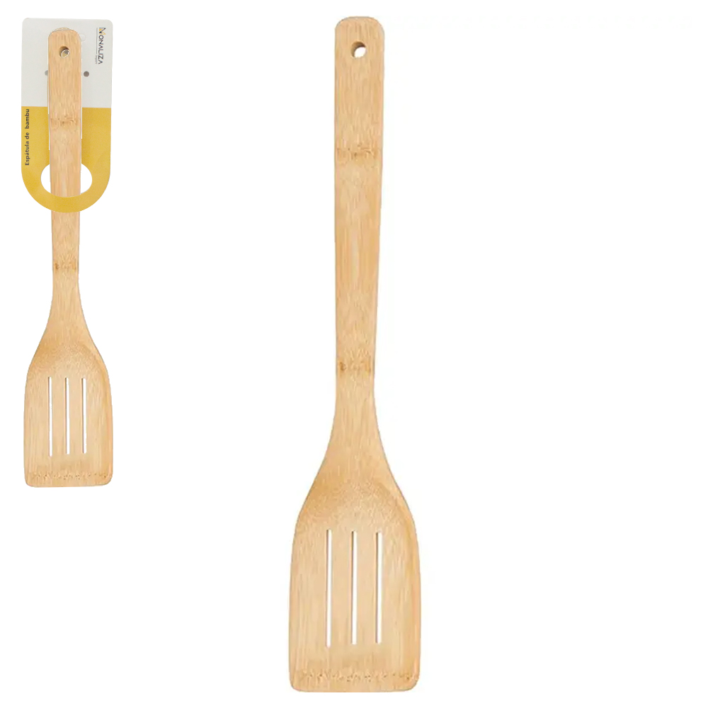 ESPATULA DE BAMBU VAZADA 30X6CM