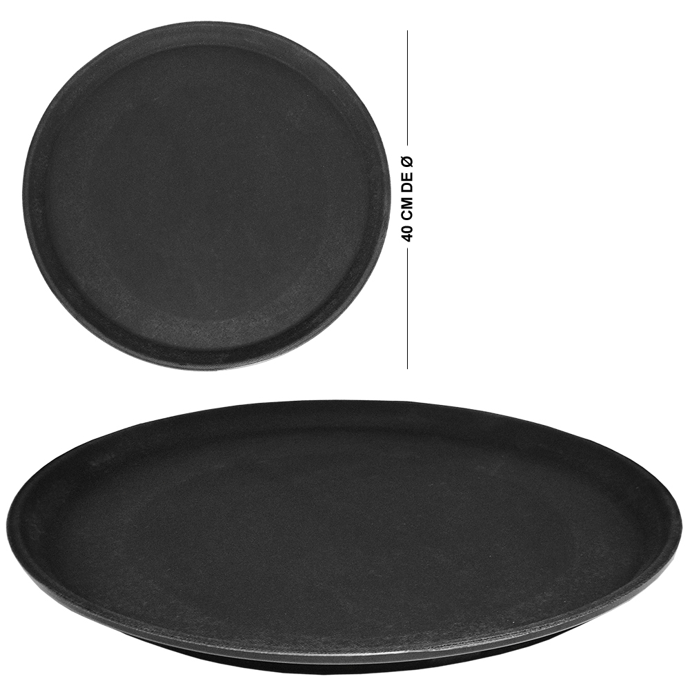 BANDEJA DE PLASTICO REDONDA ANTIDERRAPANTE PARA GARCOM 40CMDE Ø