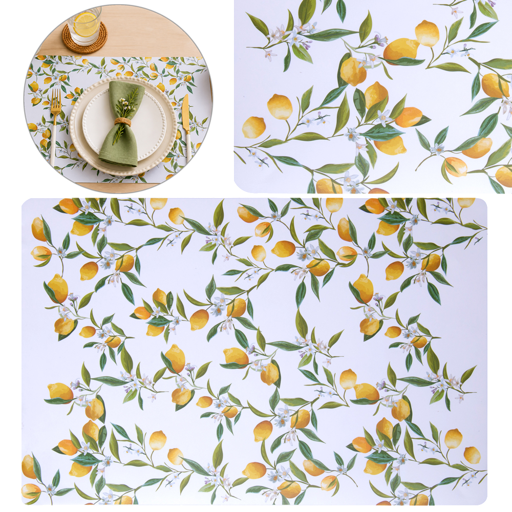 TOALHA LUGAR AMERICANO DE PLASTICO RETANGULAR LIMAO SICILIANO 43,5X28,5CM