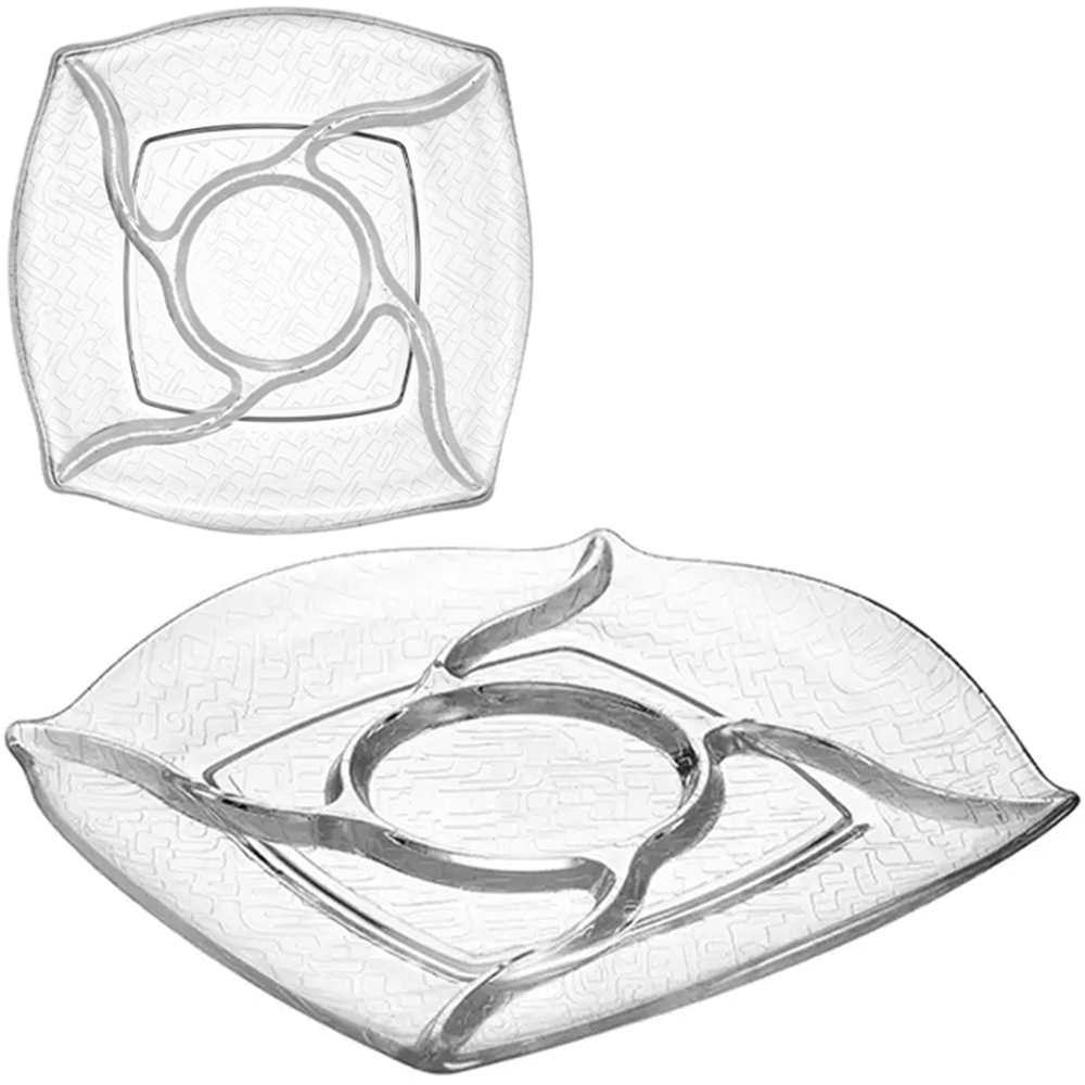 PETISQUEIRA DE VIDRO QUADRADA COM 5 DIVISORIAS QUADRATTO 30CM