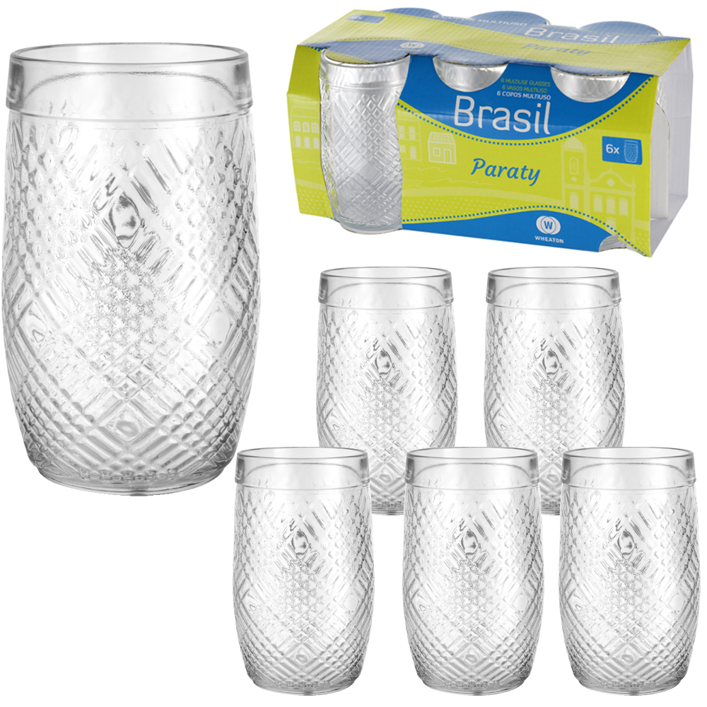 JOGO DE COPO DE VIDRO PARATY COM 6 PECAS 330ML
