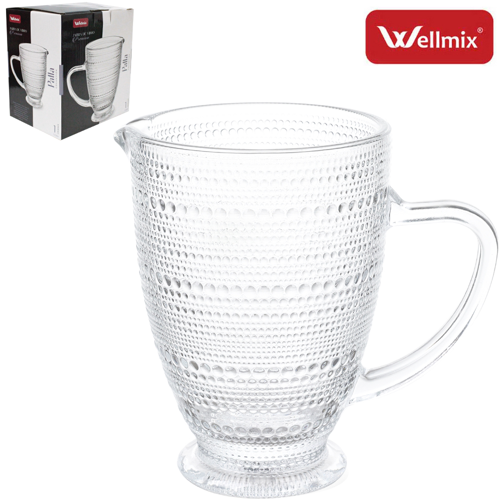 JARRA DE VIDRO PREMIUM PALLA COLLECTION TRANSPARENTE 1,3L