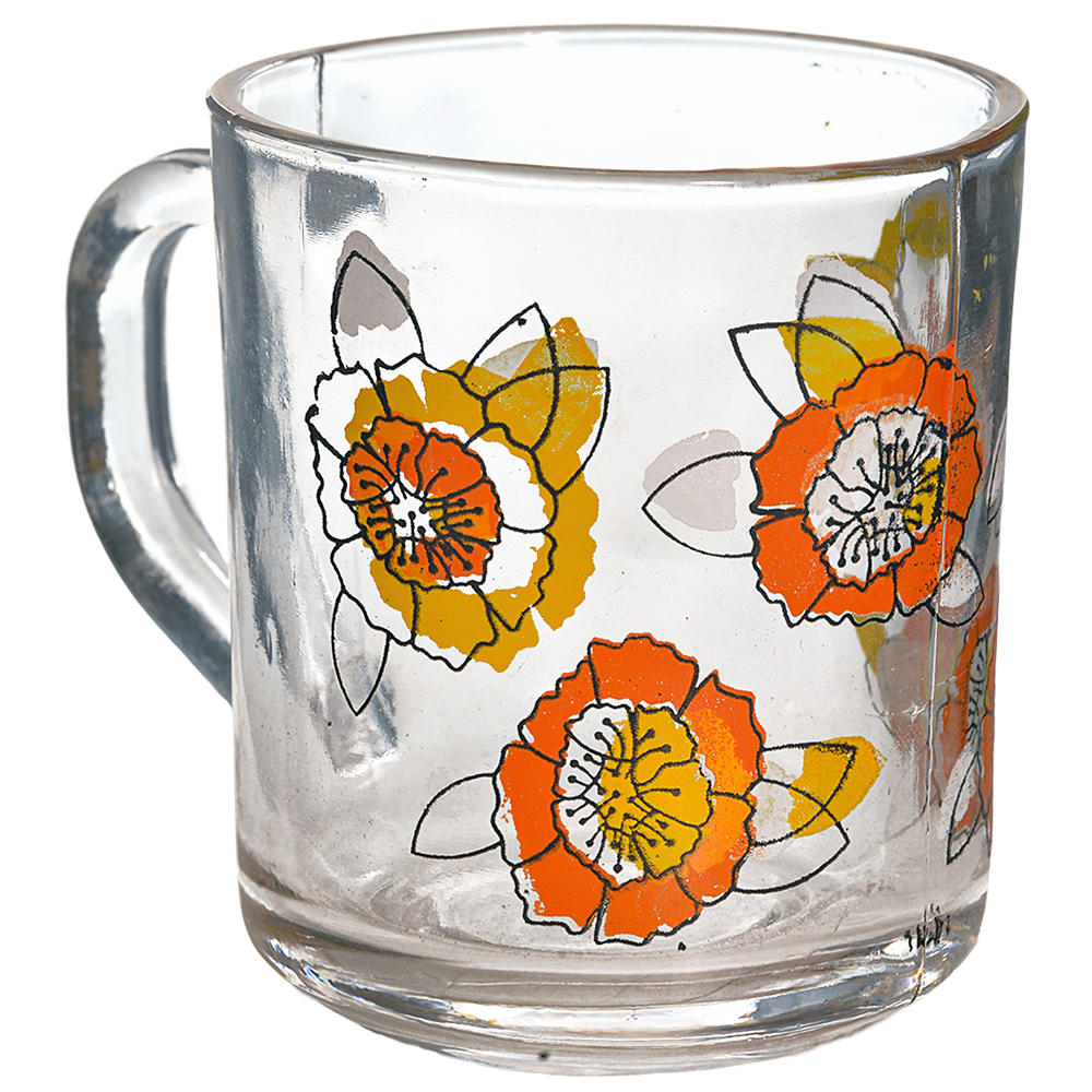 CANECA XICARA DE VIDRO MARGARIDA 215ML