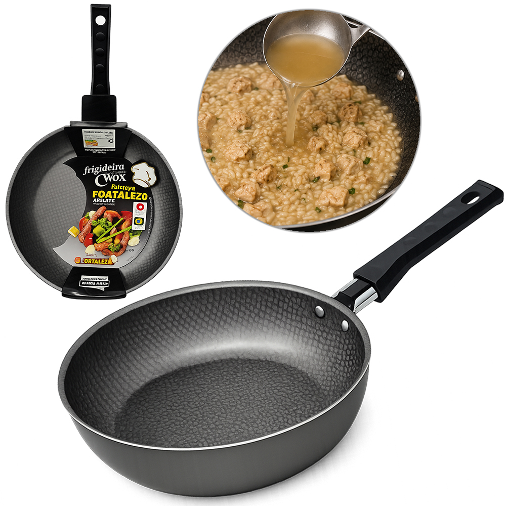 FRIGIDEIRA WOK RISOTEIRA ARTISTIC ANTIADERENTE 6 CAMADAS SEM TAMPA GRAFITE ROTOPRINT 2,6L 24 CM DE Ø 