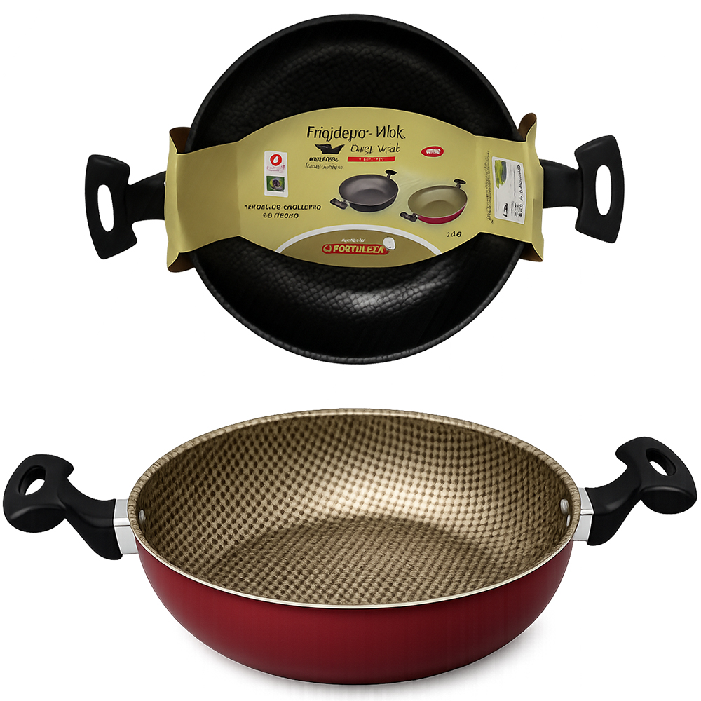 FRIGIDEIRA WOK RISOTEIRA ARTISTIC COM 2 ALCAS E SEM TAMPA 2,6L 24CM DE Ø