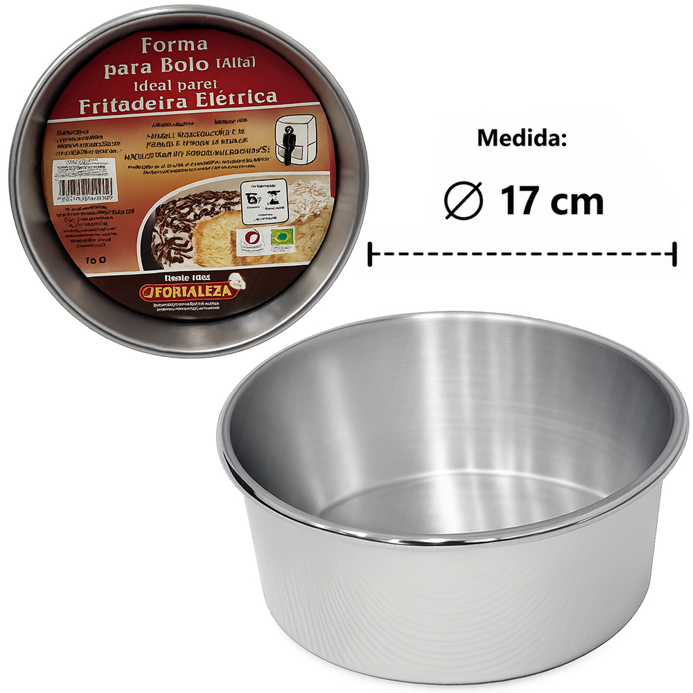 FORMA ASSADEIRA DE ALUMINIO ALTA IDEAL PARA AIR FRYER / FRITADEIRA ELETRICA PARA BOLO / TORTA Nº16 POLIDO 