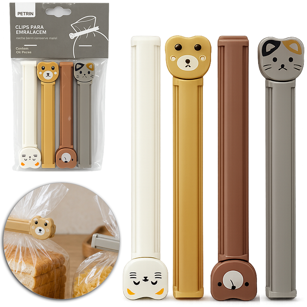 LACRA VEDA EMBALAGEM DE PLASTICO BICHINHO MULTIUSO COM 4 PECAS 11,5X2,2CM