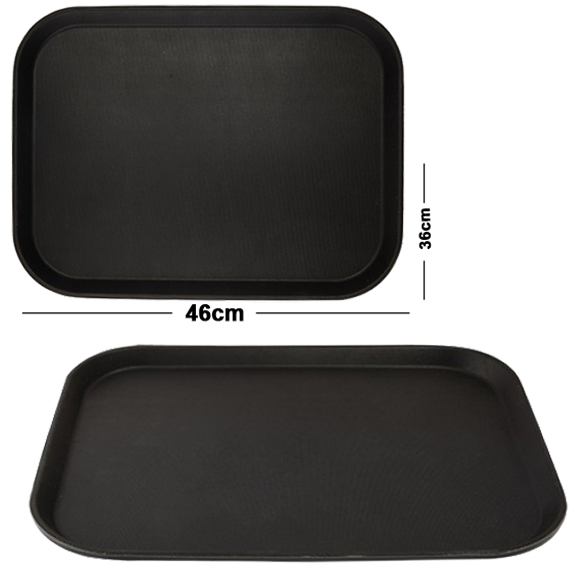 BANDEJA DE PLASTICO RETANGULAR ANTIDERRAPANTE PARA GARCOM 46X36CM 