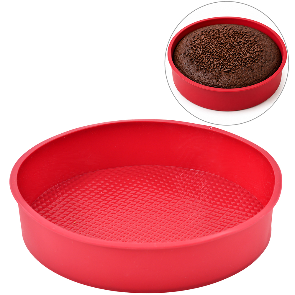 FORMA DE SILICONE REDONDA PARA BOLO/TORTA CHERRY VERMELHO 5,5X23,5CM DE Ø