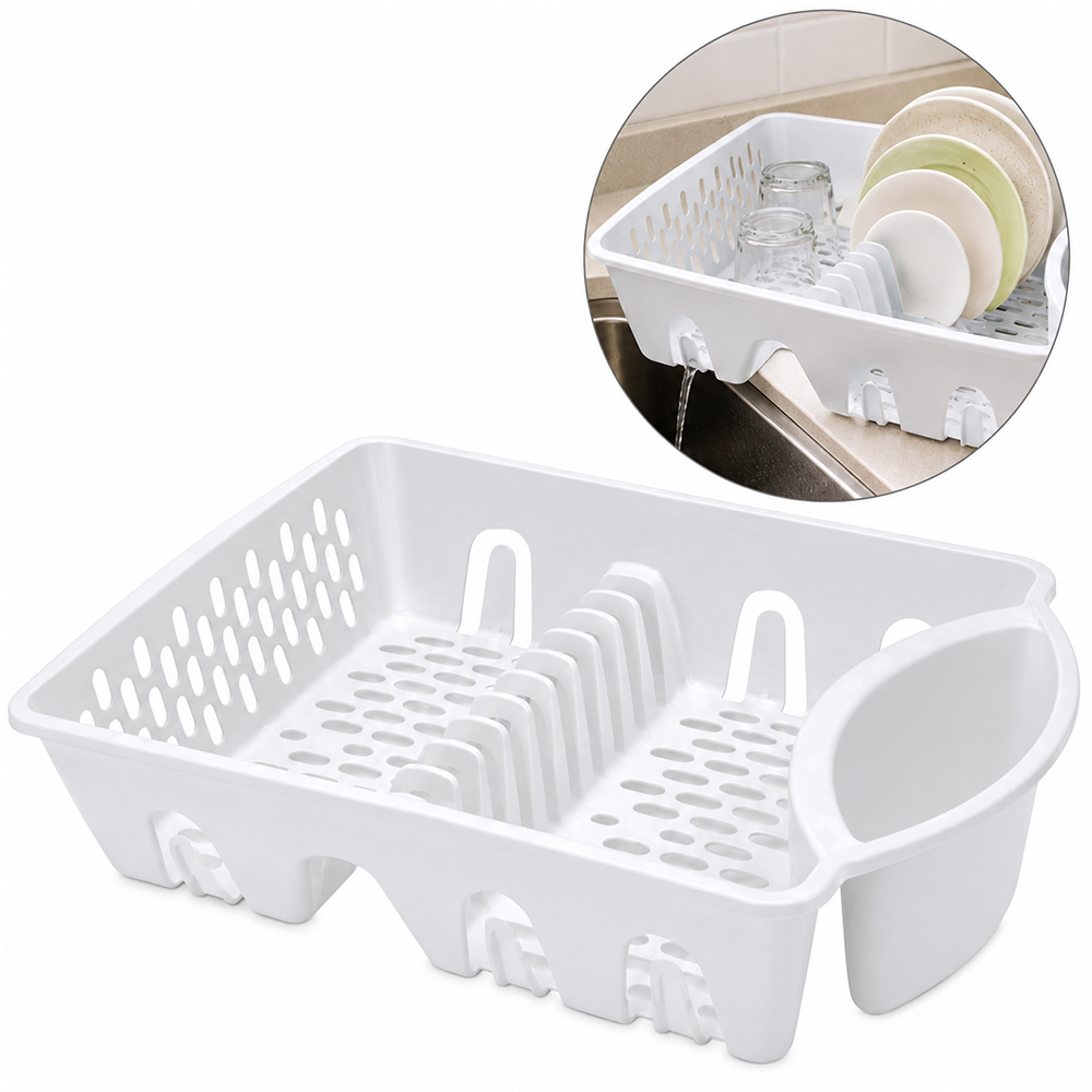 ESCORREDOR SECADOR DE PRATOS DE PLASTICO PLUS BRANCO 54X36X12,5CM