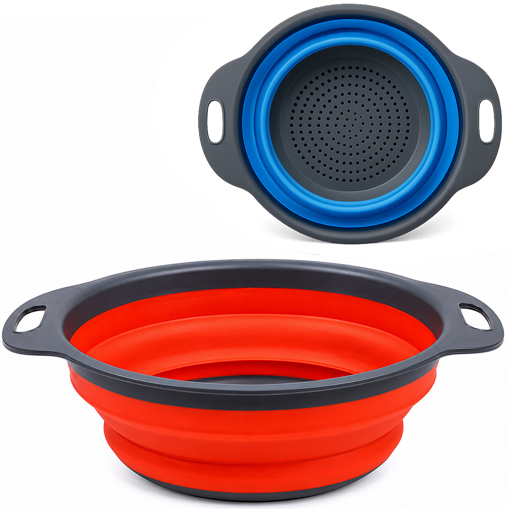 ESCORREDOR DE SILICONE REDONDO MULTIUSO RETRATIL COM ALCA HOME STAR 8X24X19CM DE Ø 
