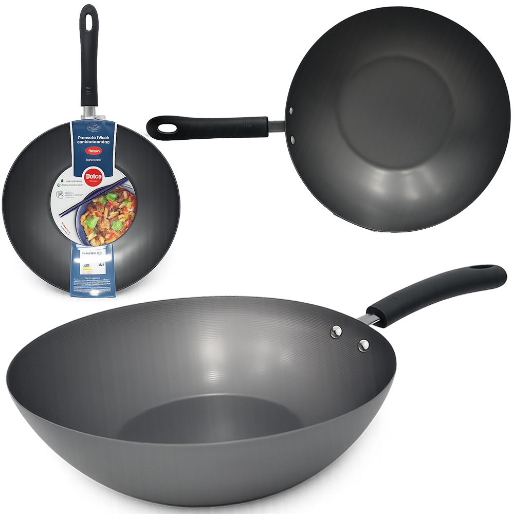 FRIGIDEIRA (PANELA) WOK ANTIADERENTE PREMIUM CINZA 3,5L 30,5CM DE Ø 