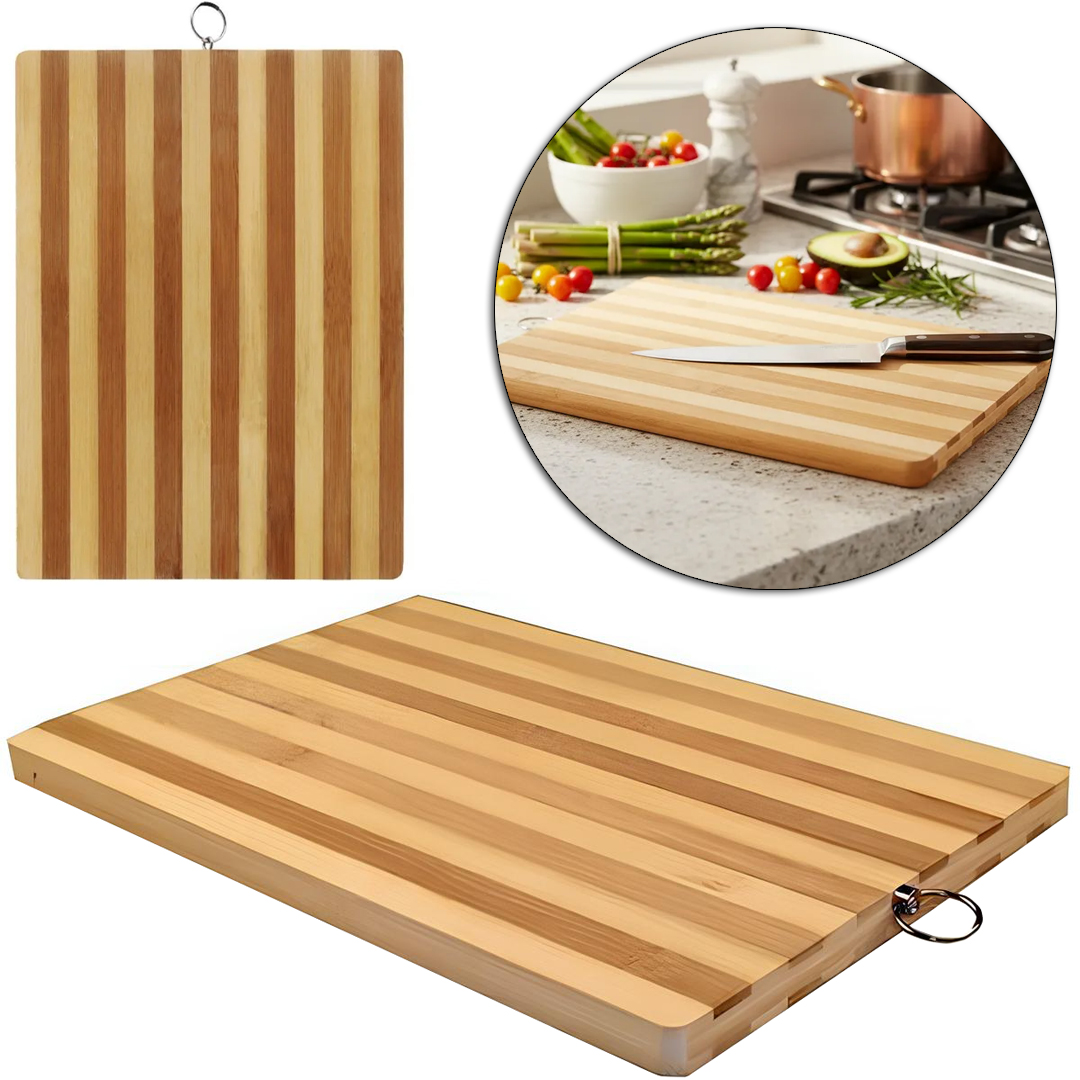 TABUA DE CORTE DE MADEIRA / BAMBU MULTIUSO RETANGULAR 35,5X25,5CM