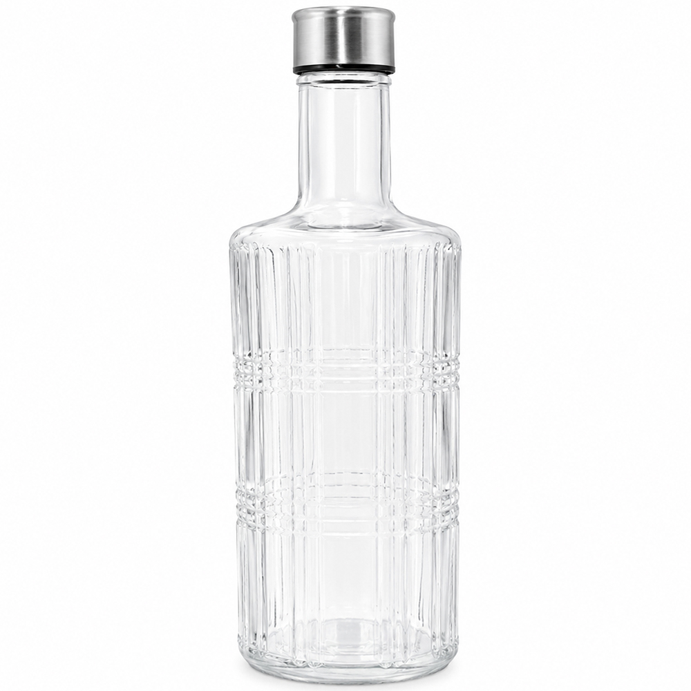 GARRAFA DE AGUA DE VIDRO COM TAMPA DE INOX NEX COOK 1L