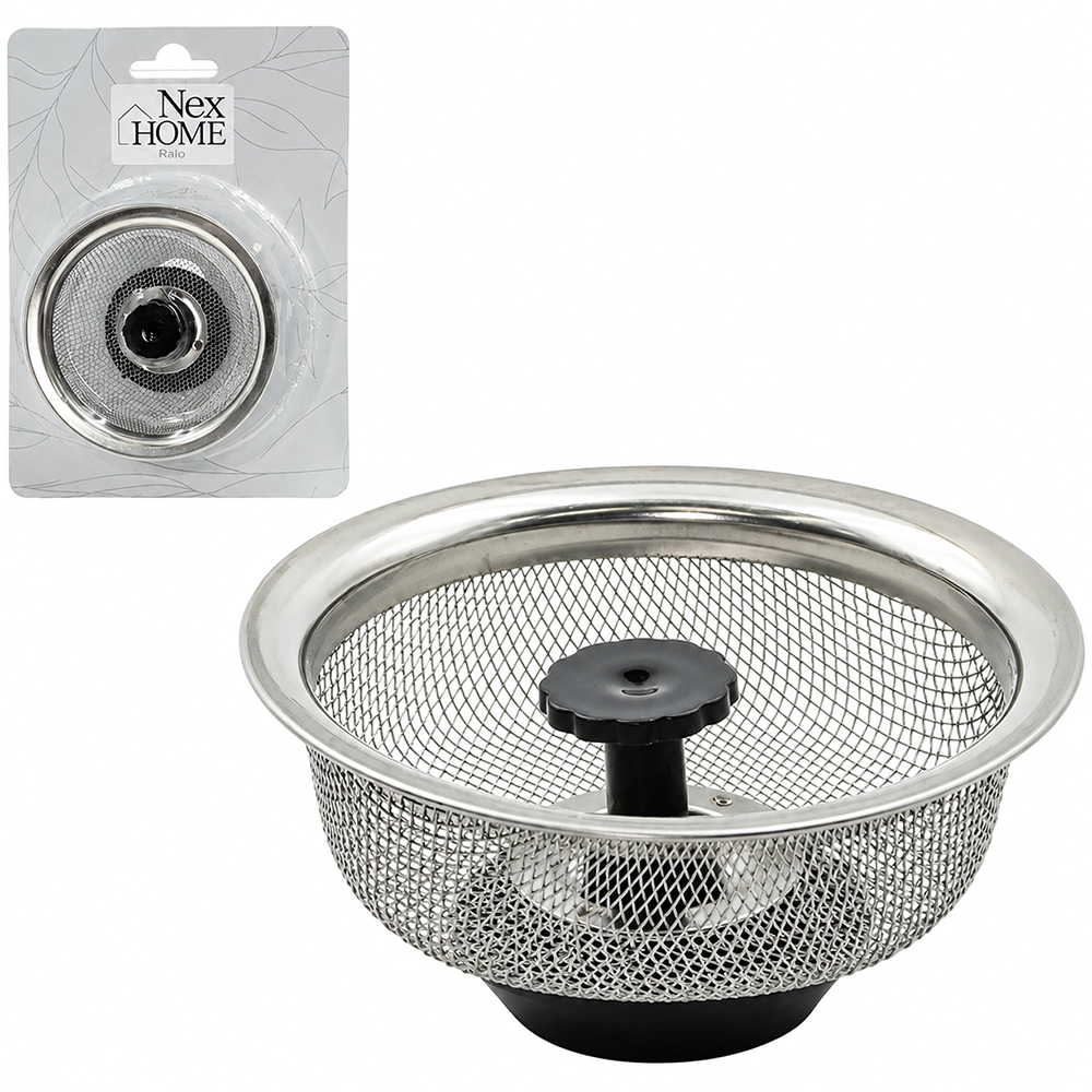 RALO PARA PIA CESTINHA VALVULA AMERICANA NEX HOME DE INOX  4,5X8CM DE Ø