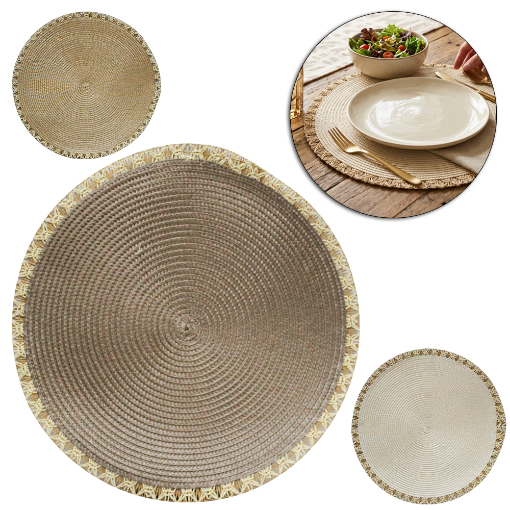 TOALHA LUGAR AMERICANO REDONDA DE PVC COM BORDA 38CM DE Ø